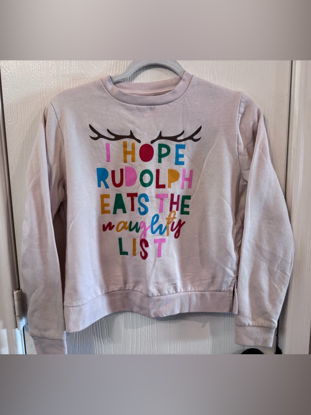 Holiday Time Gray Sweatshirt with Colorful Holiday Lettering